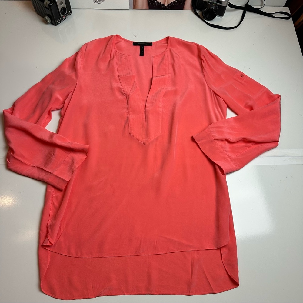 BCBGMaxAzria Vibrant Coral Blouse